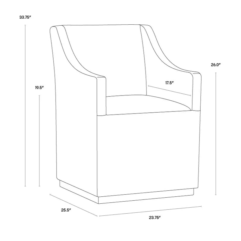 Zane Fabric Upholstered Wheeled Dining Chair