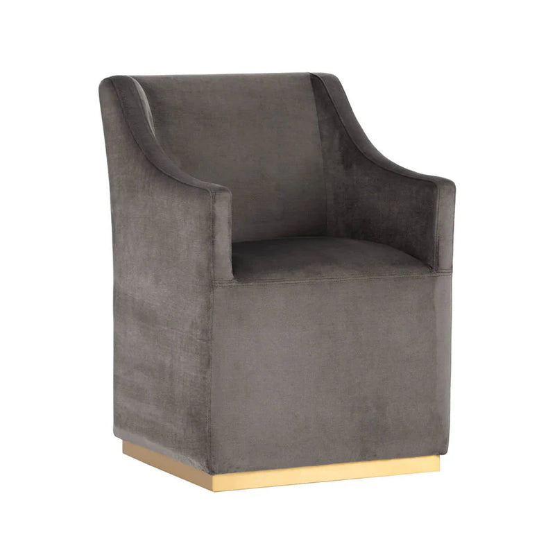 Zane Fabric Upholstered Wheeled Dining Chair