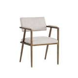 Ventouz Leather Upholstered Transitional Dining Armchair