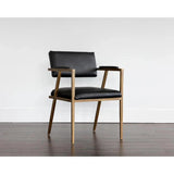 Ventouz Leather Upholstered Transitional Dining Armchair