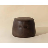 Mitchell Leather Upholstered Round Ottoman