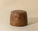 Mitchell Leather Upholstered Round Ottoman