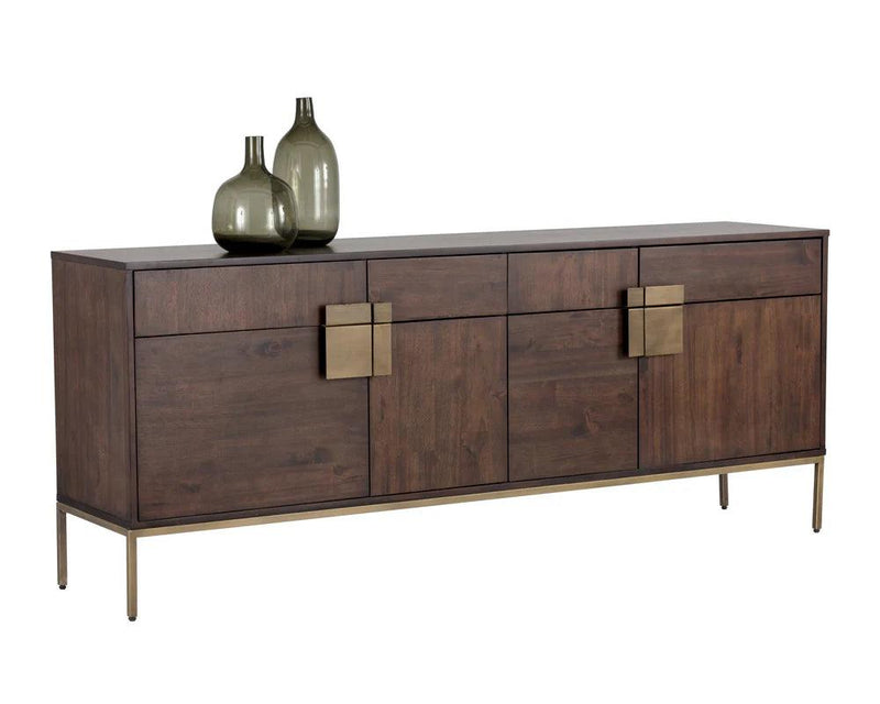 Jade Sideboard Antique Brass Dark Mango Wood Storage