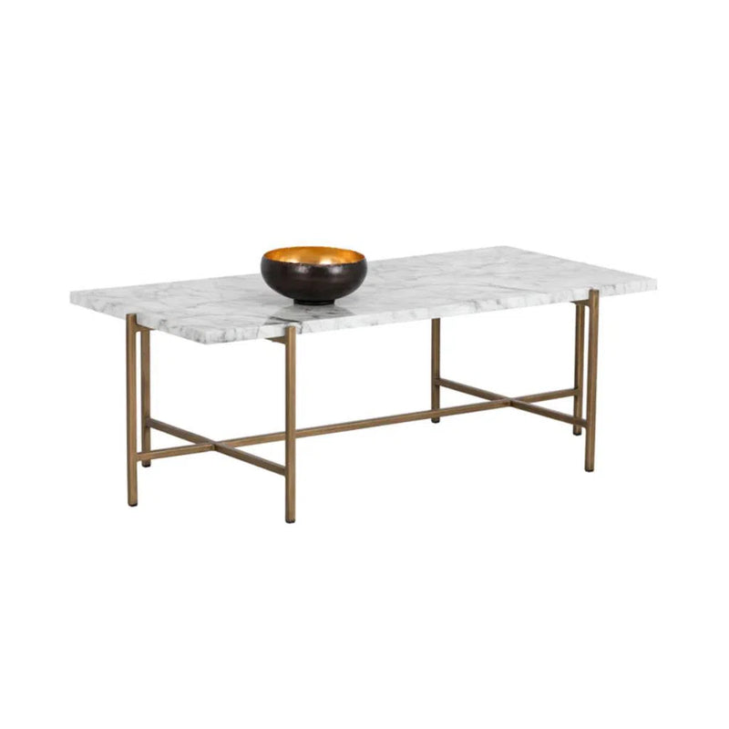 Solana Marble Top Iron Coffee Table