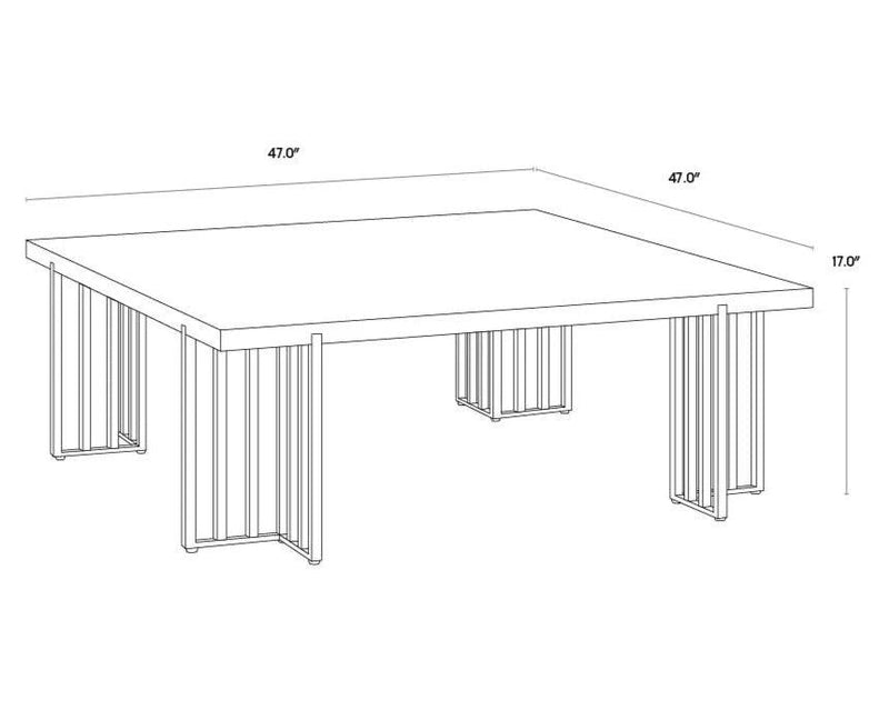 Alto Coffee Table With Distressed Oak Wood Veneer Top