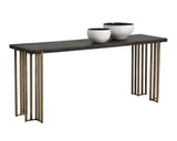 Classic Espresso Wood Console Table With Brass Legs