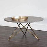 Wesley Coffee Table Concrete Top With Antique Brass Base