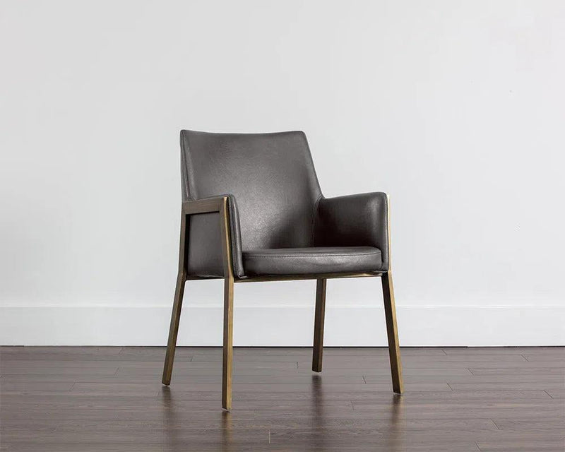 Bernadette Leather Upholstered Dining Armchair