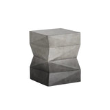 Niran End Table Stylish Concrete Grey Black Ombre Finish