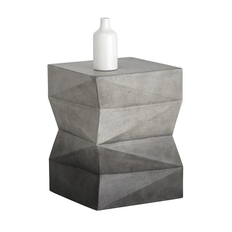 Niran End Table Stylish Concrete Grey Black Ombre Finish