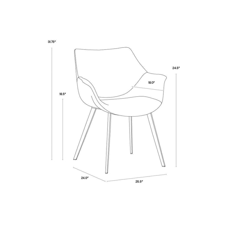 Mason Leather Upholstered Dining Armchair