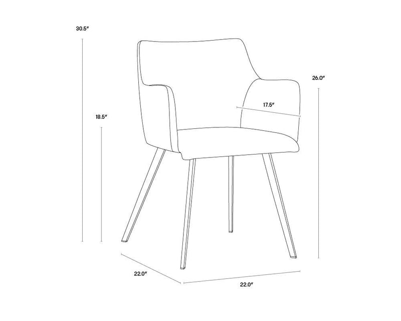 Griffin Leather Upholstered Modern Dining Armchair