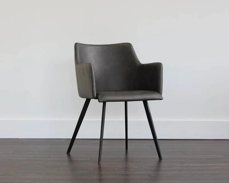 Griffin Leather Upholstered Modern Dining Armchair