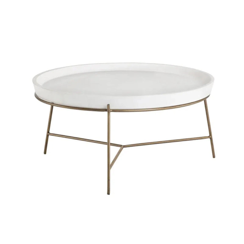 Remy Iron Framed Concrete Round Coffee Table