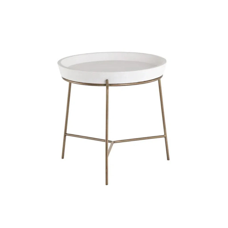 Remy Iron Framed Concrete Round End Table