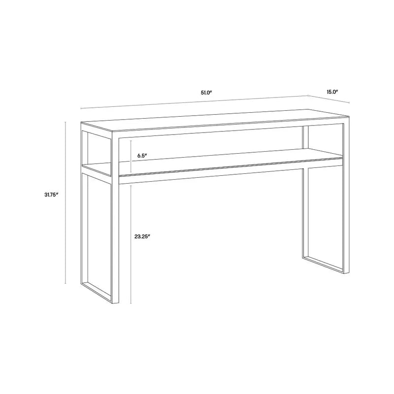 Evert White Marble Topped Rectangular Console Table