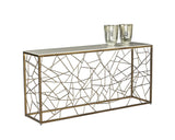 Vero Console Table With Marble Top And Rustic Bronze Base