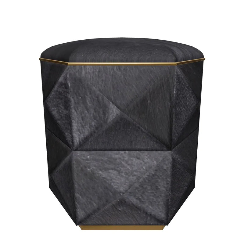 Ashanti Cowhide Upholstered Small Storage Ottoman