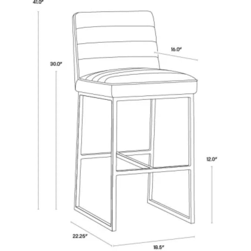 Spyros Leather Upholstered Barstool