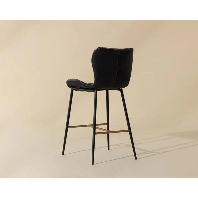 Lyla Leather Upholstered Stylish Counter Stool (Set Of 2)