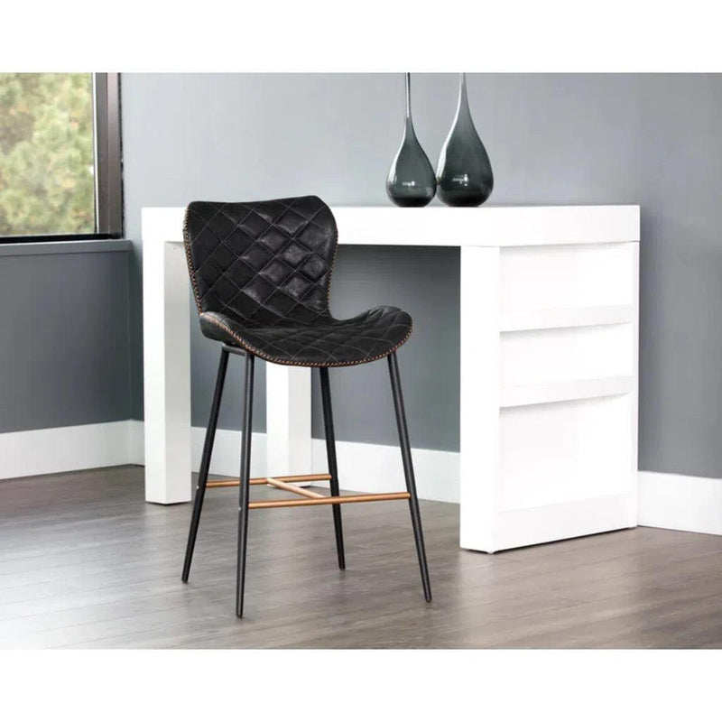 Lyla Leather Upholstered Stylish Counter Stool (Set Of 2)