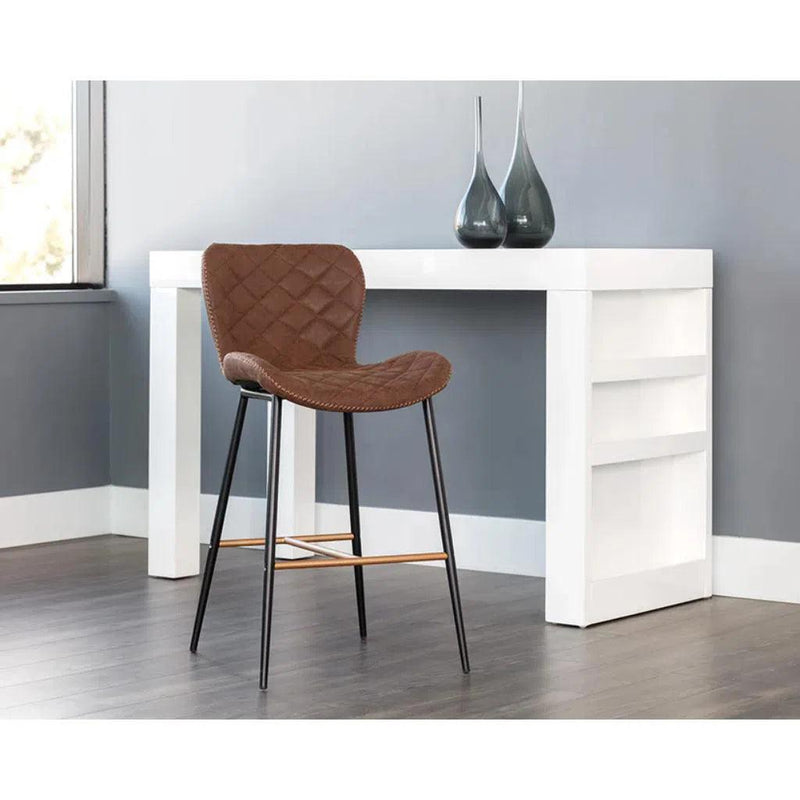 Lyla Leather Upholstered Stylish Counter Stool (Set Of 2)