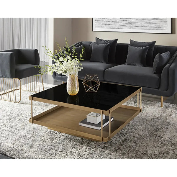 Finch Iron Framed Square Coffee Table