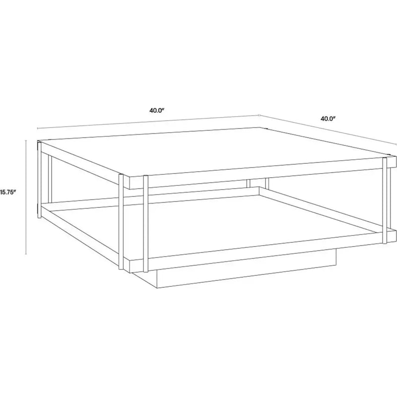 Finch Iron Framed Square Coffee Table