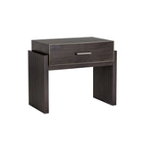 Patsy Nightstand Classic Brown Wood With Metal Accents