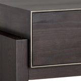 Patsy Nightstand Classic Brown Wood With Metal Accents