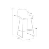 Mccoy Leather Upholstered Two Toned Seat Counter Stool