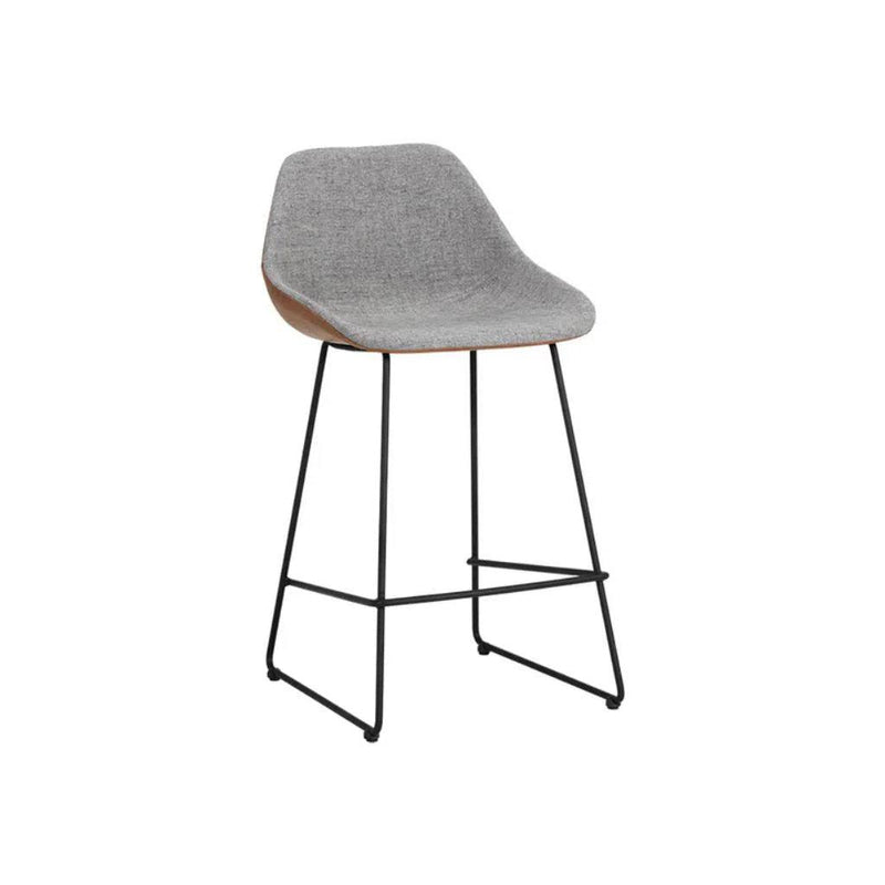 Mccoy Leather Upholstered Two Toned Seat Counter Stool