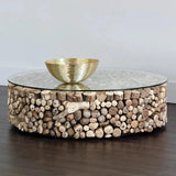 Bickford Coffee Table Handcrafted With Clear Glass Top