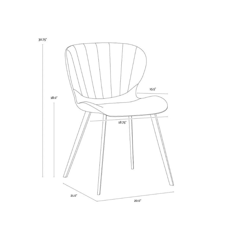 Arabella Leather Upholstered Armless Dining Chair