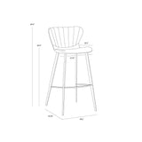 Arabella Leather Upholstered Barstool