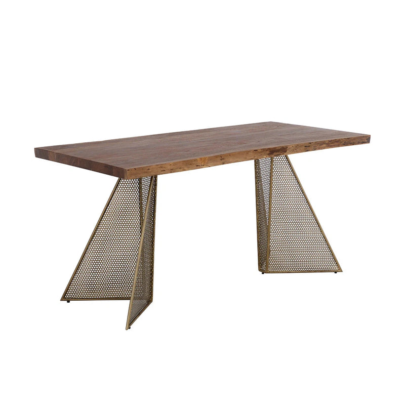 Mickey Desk By Sunpan Solid Wood With Brass Legs