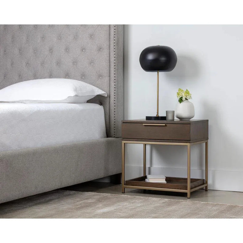 Rebel Wooden Iron Modern Nightstand