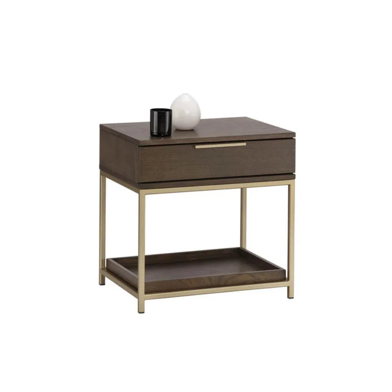 Rebel Wooden Iron Modern Nightstand