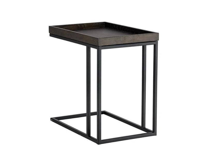 Arden C-Shaped Wooden Rectangular Side Table