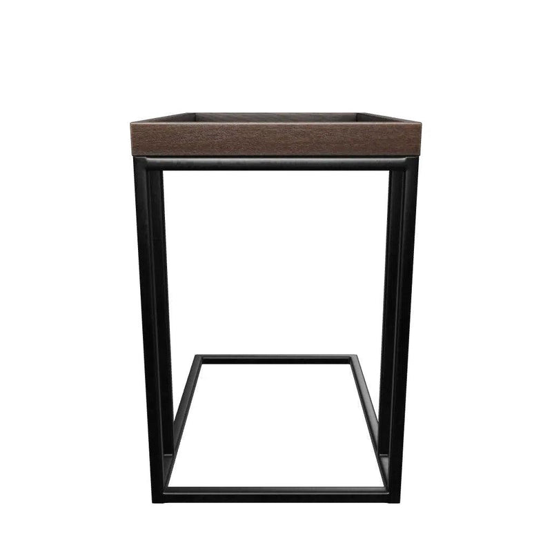 Arden C-Shaped Wooden Rectangular Side Table