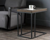 Arden C-Shaped Wooden Rectangular Side Table