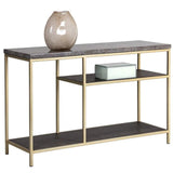 Arden Console Table With Grey Marble Top And Gold Frame