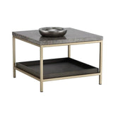 Arden Side Table With Grey Marble Top And Gold Frame