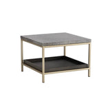 Arden Side Table With Grey Marble Top And Gold Frame