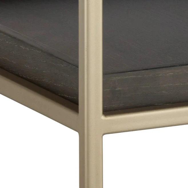 Arden Side Table With Grey Marble Top And Gold Frame