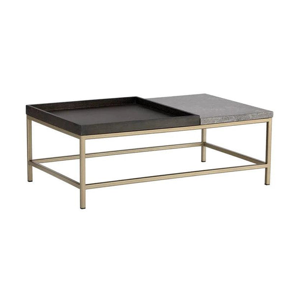 Arden Coffee Table With Grey Marble And Gold Frame