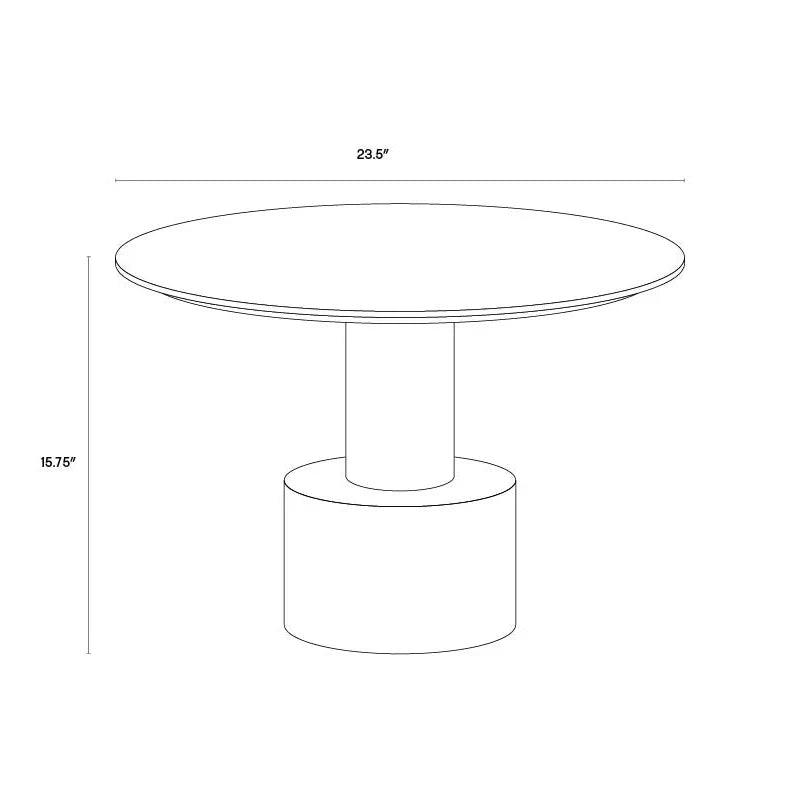 Monaco Marble Based Wooden Round Coffee Table