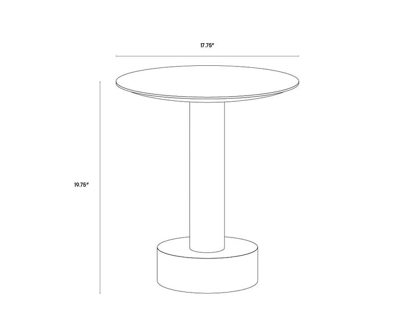 Monaco Marble Based Wooden Round End Table