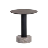 Monaco Marble Based Wooden Round End Table