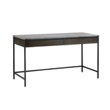 Stamos Desk Modern Marble Top With Black Iron Frame